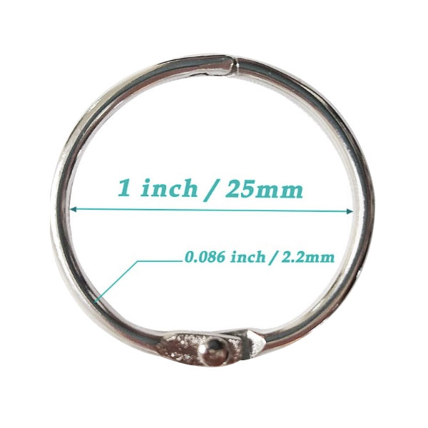 Nikel Plated Steel Kantor Book Rings Leaf Binder Rings kanggo Sekolah